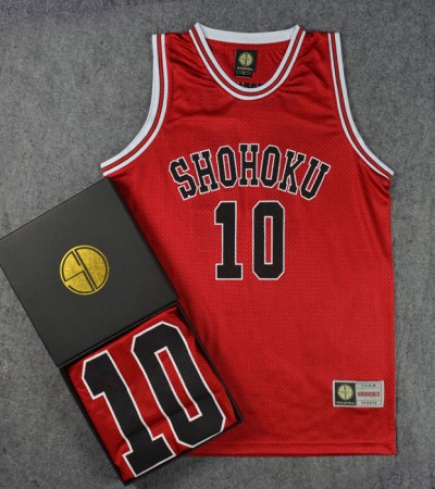 SD训练服灌篮队服湘北10号SAKULAKI花岛篮球服篮球球衣背心红色