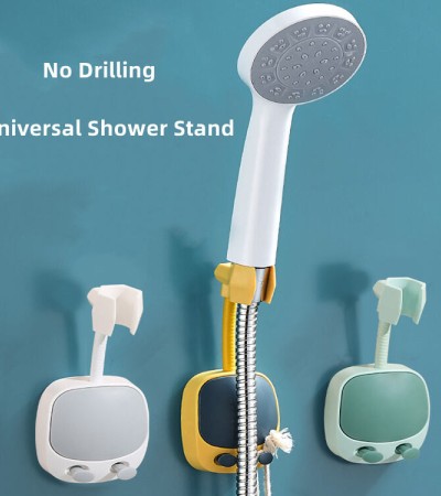 SG No Drilling Adjustable Bathroom Shower Head Holder Universal Head Bracket Water-proof Rotating Head