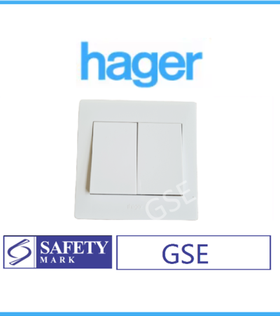 Hager 2Gang 2G1W 2G2W Double Wall Switch White