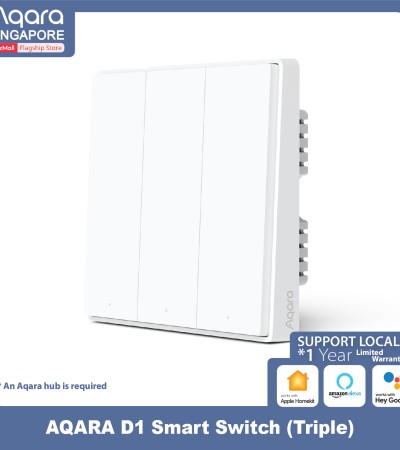 Aqara Smart Wall Switch D1 with Neutral, Support Apple HomeKit, Alexa, Google (Light Switches)