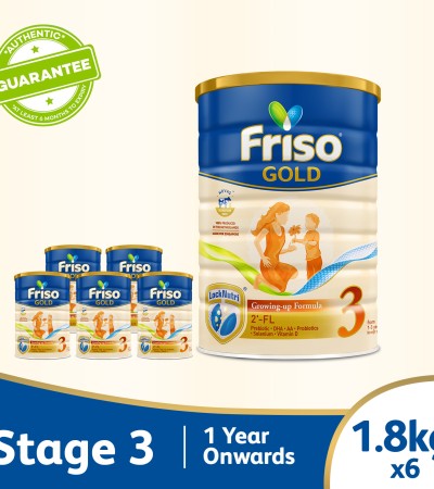 [Bundle of 6] Friso Gold 3 Growing Up Milk with 2'-FL 1.8kg for Toddler 1+ years Milk Powder