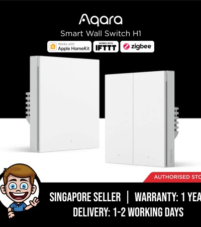 Aqara H1 Smart Wired Wall Switch, Support 2 Way Switch, Power Monitoring, Zigbee 3.0, Apple Homekit, Google Home - 2021 Global Version