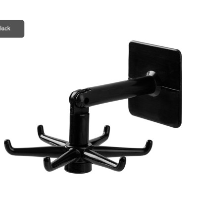 Homy 360° Rotatable 6-Hooks Hanger Kitchen Small Hook Wall-mouted Hook Self-Adheisve Hook Rack for Kitchen Bathroom Adjustable Multifunctional Kitchen Hooks