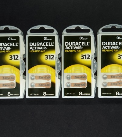 Duracell 312 Hearing Aid Batteries Made in Germany (4 Pack/32 Pieces)