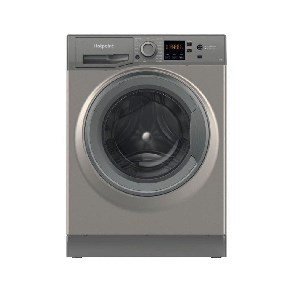 Hotpoint NSWF 743U GG UK N Washing Machine - 7kg - 1400 rpm - Grey - Freestanding - F163729 